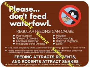 do not feed the waterfowl