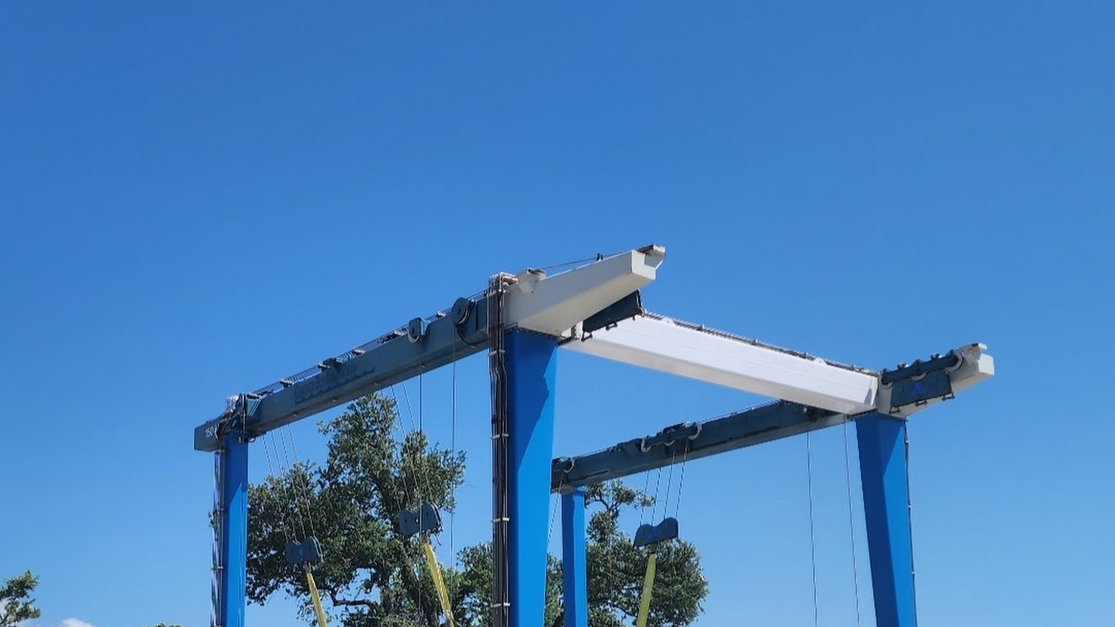 Osprey nesting on a moving object such as a marine travel lift