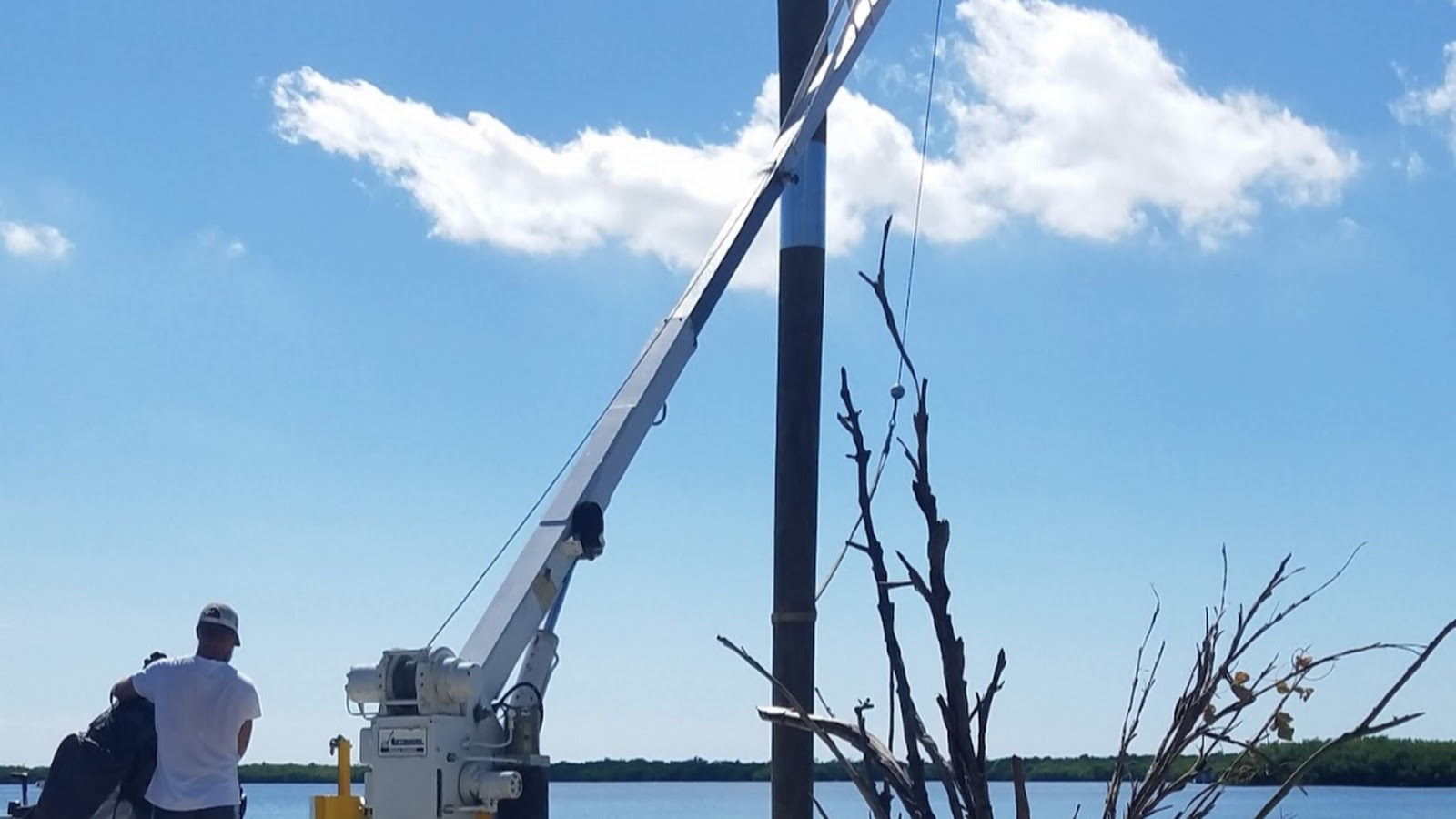 Water based platform positioned for viewing from a home (example)