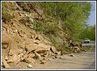 sample photo of the dangers created by hillside erosion along highways